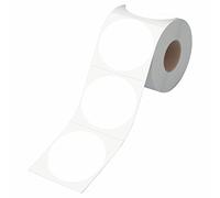 500 autocollants d'inventaire ronds blancs, étiquettes de codage couleur à pois circulaires avec ligne de perforation dans un rouleau (7.6 cm de diamètre)