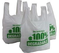 500 BIO Sac de course a bretelle TRANSPARENT (28X14X48) 30 micros sac plastique réutilisable en 30µ conformes au décret 2016-379 du 30 Mars 2016 pochon imprimé avec texte légal avec trou pour crochet