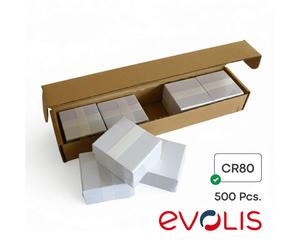 500 Cartes PVC Evolis vierges blanches 30 mil