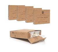 500 cotons-tiges en bambou | Biodégradables et compostables | Produit écologique | 5 x 100 paquets | Biodégradables et compostables | Cotons-tiges en coton avec poignée en bambou |