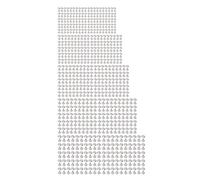 500 ensembles de Rivets en cuir 6mm 7mm 8mm 9mm 10mm, capuchon de Rivet et goujons 8x6mm pour l'artisanat, vêtements, décoration de sac à chaussures en tissu (Silber)