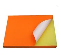 500 Ex feuille papier adhésive A4 FLUO ORANGE dinA4 210 x 297 mm pour imprimantes Laser et Jet d'encre - planche en papier autocollante idéal pour découper et imprimer vos étiquettes fluo