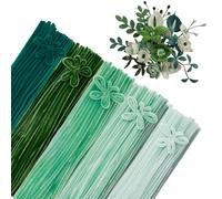 500 Fil Chenille Loisirs Creatifs,Cure Pipe Vert Pastel,30cm x 6mm | (5 Couleurs)Pipe Cleaners Multicolores,Tige Chenille, pour Enfants,Adultes,DIY,Fleurs,Noël,Bricolage Cadeau,Décoration