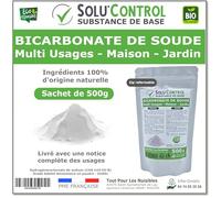 500 g de Bicarbonate de Soude Multi Usages, Maison et Jardin, 100% Naturel, Sachet Zip refermable