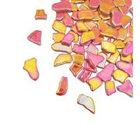 500 g de carreaux de mosaïque en céramique irréguliers, 2-4 cm, pierres de mosaïque pour création de mosaïque DIY, artisanat, loisirs, art, décoration de la maison, décoration murale (mandarine irisée