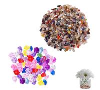 500 g de pierres précieuses pour enfants, chasse au trésor, déterrer pour enfants, pierres porte-bonheur pour enfants, 500 g de pierres semi-précieuses (9-12 mm) + 50 pierres précieuses en cristal à