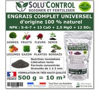 500 g d'ENGRAIS COMPLET universel et équilibré - SoluControl - UAB - Utilisable en Agriculture BIOLOGIQUE