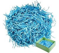 500 g d'herbe de Pâques - Herbe décorative de Pâques, bleu raphia, bleu lac, matériau de remplissage, matériau d'emballage pour nid de Pâques, papier déchiqueté pour fête, bricolage, décoration