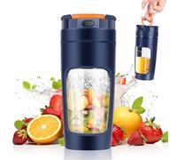 500 ML Blender portable, Mixeur portable pour smoothie, 20000 TR/min Puissant Mixeur Smoothie avec 4 Lames, Mini Mixeur avec Couvercle de Voyage pour Cuisine, Salle de Sport, Bureau (Bleu)
