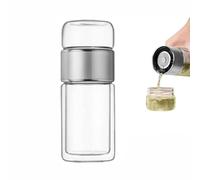 500 ml Tryteava Glass Infuser,Infusifie Infuseur à thé, nouvelle bouteille d'infuseur à thé en verre 2025,infuseur à thé intelligent 3 en 1,infuseur transparent pour Thé,Tisane,Eau fruitée (Argent)