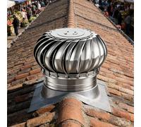 500 mm - Toit en acier inoxydable 304 - Avec contreventement interne - Double roulement - Ventilation du vent en acier galvanisé - Ventilation grenier pour éoliennes