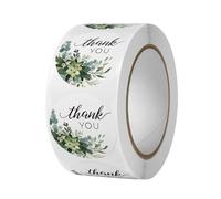 500 PCs 1 Inch Green Floral Thank You Stickers For Wrap, Envelope Closure, Small Business Supplies, Decor