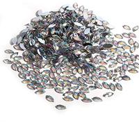 500 pcs Acrylique AB Transparent à Coudre, Boutons Cristal Flatback pour Vêtements et Robes, 7x15mm