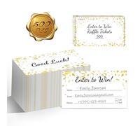 500 PCS Billets de Tombola, Cartes de Formulaire de Participation avec Espace pour Nom, Adresse E-mail, Numéro de Téléphone, Cartes de Concours pour Tombolas, Urne, 50/50, Enchères (8,9 cm x 5 cm)