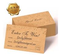 500 PCS Billets de Tombola, Formulaires d'Inscription avec Espace pour Nom, Adresse E-mail, Numéro de Téléphone pour Concours, Tombolas, Urnes de Vote, 50/50, Enchères (8,9 cm x 5 cm, Style Kraft)