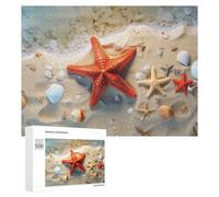 500 PCS Casse-têtes pour Adolescents Beach Treasures Shells and Starfish Casse-têtes pour Adultes Jeu Pratique Défi Difficile Cadeaux Uniques pour Anniversaire Et Noël 500 PCS
