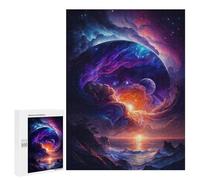 500 PCS Casse-têtes pour Adolescents Cosmic Sunset Ocean-1 Casse-têtes pour Adolescents Activités Familiales pour Anniversaire, Noël Et Cadeaux Uniques 500 PCS