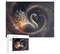 500 PCS Casse-têtes pour Adolescents Enchanted Swan in A Heart-Shaped Frame Casse-têtes pour Adultes Jeu Pratique Défi Difficile Cadeaux Uniques pour Anniversaire Et Noël 500 PCS
