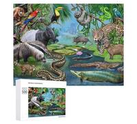 500 PCS Casse-têtes pour Adolescents Rainforest Wildlife Compilation Casse-têtes pour Adultes Jeu Pratique Défi Difficile Cadeaux Uniques pour Anniversaire Et Noël 500 PCS