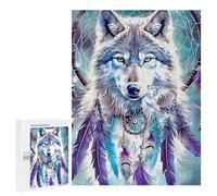 500 PCS Casse-têtes pour Adolescents Wolf Dreamcatcher Wall Art Print Casse-têtes pour Adolescents Activités Familiales pour Anniversaire, Noël Et Cadeaux Uniques 500 PCS