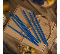 500 pcs Diveevo Bougies rituelles bleues 100% cire d'abeille pour la prière Décoration de table - Non toxique, suie - sans gouttes, n° 100, L : 16.5 cm, durée de combustion 45 minutes