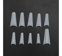 500 pcs Faux Ongles Conseils, Naturel Artificiel Français Demi Manucure Ongles Conseils l Faux Ongles DIY UV Gel Ovale Nail Art Clipper Accessoire pour Femmes Filles(Couleur naturelle)