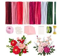 500 Pcs Fil Chenille, Fil Chenille Fleur Kit Complet Fleurs 8 Couleurs | Cure Pipe en Coffret avec Accessoires, Pipe Cleaners Flower kit pour Loisirs Creatifs 30cm Long