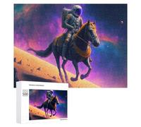 500 PCS Jeux De Puzzle pour Adolescents Astronaut on Horseback in Space -4 Jeux De Puzzle pour Adolescents : Détente, Divertissement Et Humour, Cadeaux Anti-Stress 500 PCS