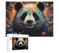 500 PCS Jeux De Puzzle pour Adolescents Colorful Panda Floral Artwork Jeux De Puzzle pour Adolescents : Détente, Divertissement Et Humour, Cadeaux Anti-Stress 500 PCS