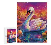 500 PCS Jeux De Puzzle pour Adolescents Colorful Swan in Autumn Scene Jeux De Puzzle pour Adolescents : Détente, Divertissement Et Humour, Cadeaux Anti-Stress 500 PCS