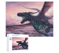 500 PCS Jeux De Puzzle pour Adolescents Dragon Soaring Through Clouds at Sunset Jeux De Puzzle pour Adolescents : Détente, Divertissement Et Humour, Cadeaux Anti-Stress 500 PCS
