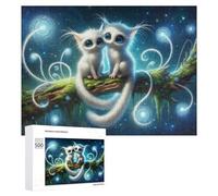 500 PCS Jeux De Puzzle pour Adolescents Fantasy Cats in Mystic Forest Jeux De Puzzle pour Adolescents : Détente, Divertissement Et Humour, Cadeaux Anti-Stress 500 PCS