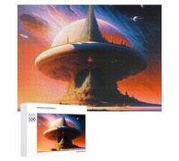 500 PCS Jeux De Puzzle pour Adolescents Galactic Fantasy Floating Temple Jeux De Puzzle pour Adolescents : Détente, Divertissement Et Humour, Cadeaux Anti-Stress 500 PCS
