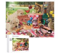 500 PCS Jeux De Puzzle pour Adolescents Picnic with Puppies and Friends Jeux De Puzzle pour Adolescents : Détente, Divertissement Et Humour, Cadeaux Anti-Stress 500 PCS