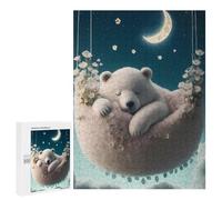 500 PCS Jeux De Puzzle pour Adolescents Polar Bear Dreams in Moonlit Sky Jeux De Puzzle pour Adolescents : Détente, Divertissement Et Humour, Cadeaux Anti-Stress 500 PCS