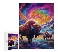 500 PCS Jeux De Puzzle pour Adolescents Rainbow Bison Majesty Jeux De Puzzle pour Adolescents : Détente, Divertissement Et Humour, Cadeaux Anti-Stress 500 PCS