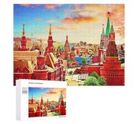 500 PCS Jeux De Puzzle pour Adolescents Red Square Moscow Panorama Jeux De Puzzle pour Adolescents : Détente, Divertissement Et Humour, Cadeaux Anti-Stress 500 PCS
