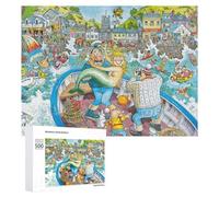 500 PCS Jeux De Puzzle pour Adolescents Seaside Chaos A Cartoon Adventure Jeux De Puzzle pour Adolescents : Détente, Divertissement Et Humour, Cadeaux Anti-Stress 500 PCS