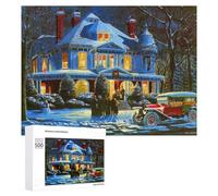 500 PCS Jeux De Puzzle pour Adolescents Victorian Christmas Scene Jeux De Puzzle pour Adolescents : Détente, Divertissement Et Humour, Cadeaux Anti-Stress 500 PCS
