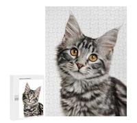 500 PCS Puzzle Adorable Tabby Kitten Close-Up Puzzles pour Adultes : des Cadeaux Amusants pour Toute La Famille, Parents Et Enfants 500 PCS