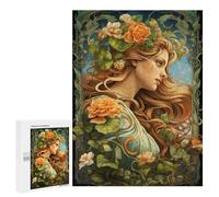 500 PCS Puzzle Art Nouveau Floral Portrait Puzzle pour Adolescents Course De Vitesse Manuelle Liste De Souhaits avec Le Père Noël Jouets Jeux Éducatifs 500 PCS