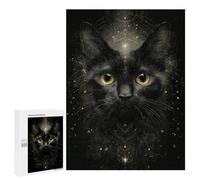 500 PCS Puzzle Black Cat Mystic Art Print Puzzle pour Adolescents Course De Vitesse Manuelle Liste De Souhaits avec Le Père Noël Jouets Jeux Éducatifs 500 PCS