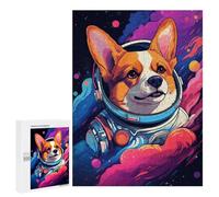 500 PCS Puzzle Corgi Astronaut in Space -30 Puzzle pour Adolescents Course De Vitesse Manuelle Liste De Souhaits avec Le Père Noël Jouets Jeux Éducatifs 500 PCS