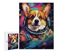 500 PCS Puzzle Corgi Astronaut Space Art Puzzle pour Adolescents Course De Vitesse Manuelle Liste De Souhaits avec Le Père Noël Jouets Jeux Éducatifs 500 PCS
