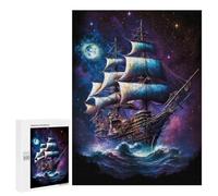 500 PCS Puzzle Fantasy Sailing Ship Night Sky Puzzle pour Adolescents Course De Vitesse Manuelle Liste De Souhaits avec Le Père Noël Jouets Jeux Éducatifs 500 PCS