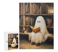 500 PCS Puzzle Ghost Reading Book in Library Puzzles pour Adultes : des Cadeaux Amusants pour Toute La Famille, Parents Et Enfants 500 PCS