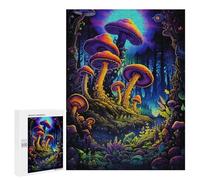 500 PCS Puzzle Glowing Forest Mushrooms-2 Puzzle pour Adolescents Course De Vitesse Manuelle Liste De Souhaits avec Le Père Noël Jouets Jeux Éducatifs 500 PCS