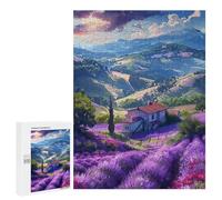 500 PCS Puzzle Lavender Fields and Country House Puzzle pour Adolescents Course De Vitesse Manuelle Liste De Souhaits avec Le Père Noël Jouets Jeux Éducatifs 500 PCS