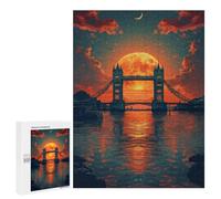 500 PCS Puzzle London Bridge Sunset Reflections Puzzle pour Adolescents Course De Vitesse Manuelle Liste De Souhaits avec Le Père Noël Jouets Jeux Éducatifs 500 PCS