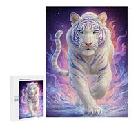 500 PCS Puzzle Magical White Tiger Art Print Puzzles pour Adultes : des Cadeaux Amusants pour Toute La Famille, Parents Et Enfants 500 PCS
